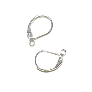 Náušnicové zapínání s očkem 15x11 mm postříbřeno"76353"5párů/bal